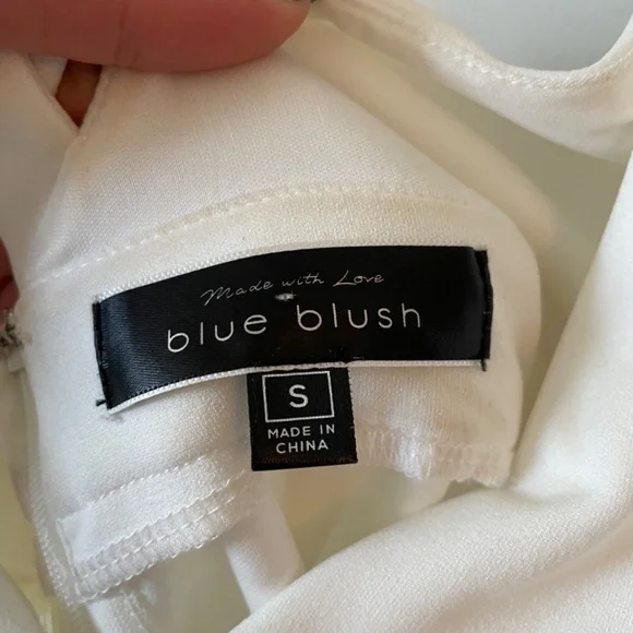 Blue Blush White Layered Mini Dress - Picture 2 of 4